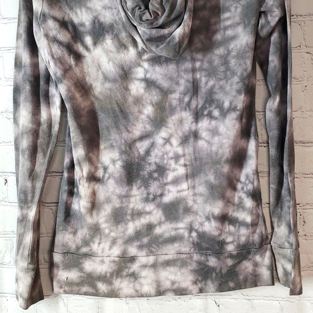 2012 Victoria's Secret PINK Gray & White Tie-Dye Full Zip Hoodie Womens Size XS - Picture 13 of 17